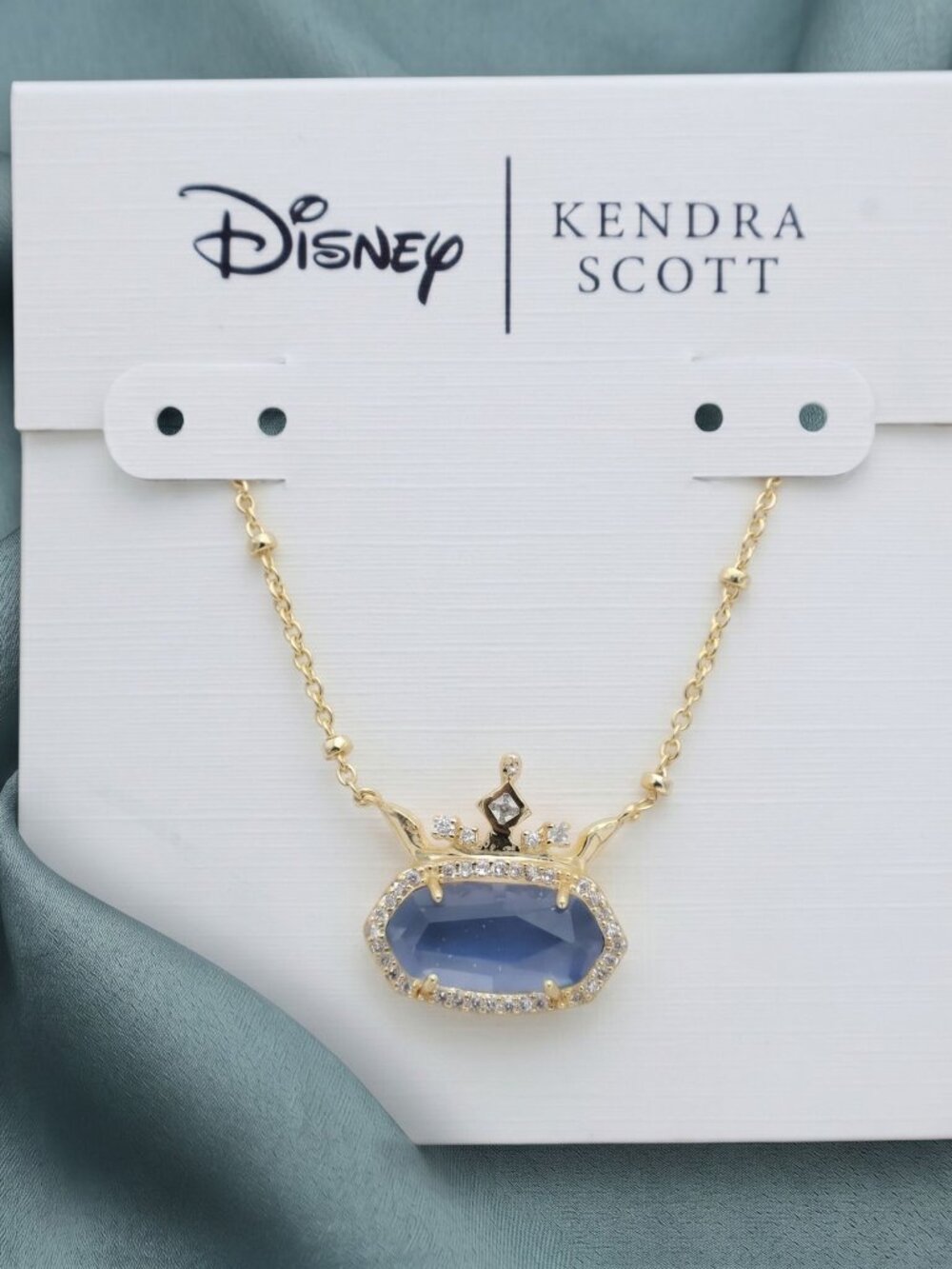 Kendra Scott Disney Elisa Gold Blue Mother Pearl 'Kind' Necklace NEW Perfect con